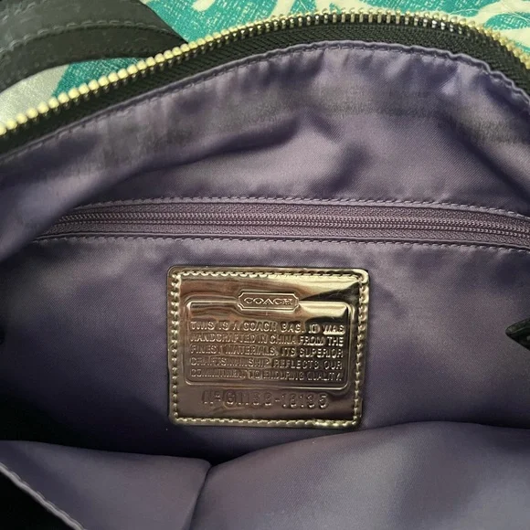 Coach Black and Gray Crossbody Purse or bag with Signature Pattern - Picture 7 of 12